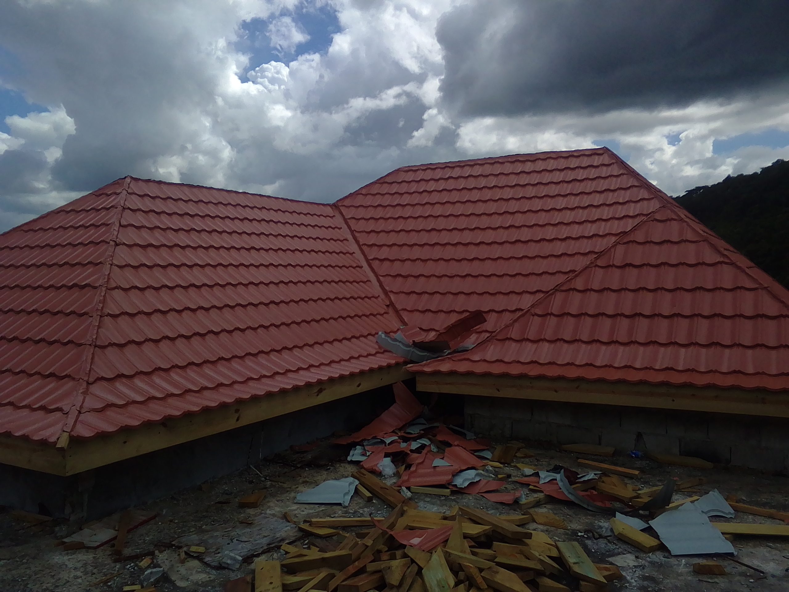 Completed roof